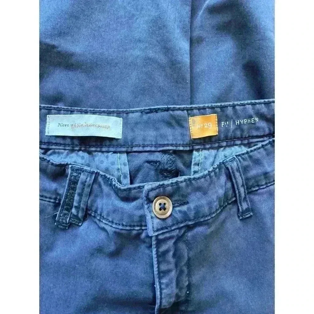 Anthropologie Grey Chinos with Floral Embroidered Detail Straight Leg Pants - Picture 6 of 8
